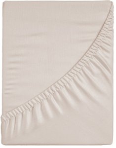 Satin sheet with elastic CREYA STRIPE, light brown, 200 x 200 + 25 cm, 100% cotton 1