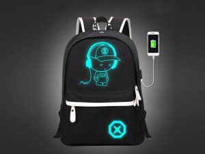 Plecak szkolny młodzieżowy music odblaskowy usb wielokomorowy świecący 8