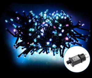 Sznur 10mb 400led Ip44 kolorowych lampek choinkowych led z zasilaczem 1