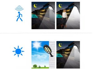 Lampa solarna mała latarnia 90W COb z czujnikiem ruchu i zmierzchu 5