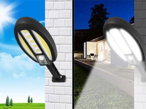 Lampa solarna mała latarnia 90W COb z czujnikiem ruchu i zmierzchu 7