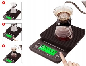 Waga kuchenna do parzenia kawy elektroniczna dokładna stoper tara 5kg 0,1g 14