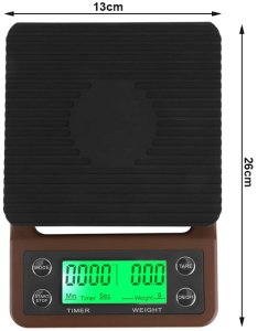 Waga kuchenna do parzenia kawy elektroniczna dokładna stoper tara 5kg 0,1g 6