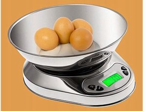 Elektroniczna waga kuchenna z misą 5kg/1g cyfrowa precyzyjna metalowa 18