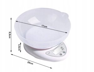 Waga kuchenna elektroniczna cyfrowa z misą miska 5kg lcd dokładna miarka 4