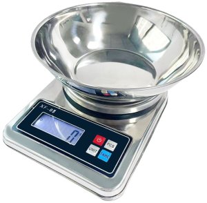 Elektroniczna waga kuchenna z misą 5kg/1g cyfrowa precyzyjna metalowa 7