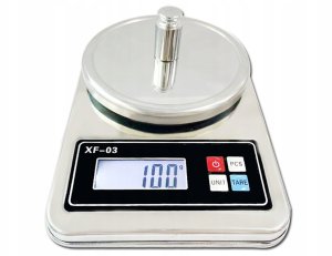 Elektroniczna waga kuchenna z misą 5kg/1g cyfrowa precyzyjna metalowa 8