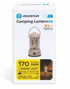 Latarka kempingowa LED, ładowanie przez USB 4