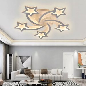 Nowoczesna Lampa Sufitowa Żyrandol LED Plafon Dziecięcy Gwiazdy do Pokoju 5