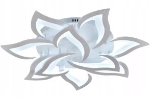Lampa Sufitowa Kwiat Lotosu do Sypialni Biała Żyrandol LED z Pilotem 6