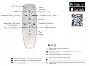 Żyrandol LED RGB Kwadrat Plafon Lampa Sufitowa Kwadratowa Biała 5