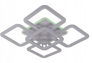 Żyrandol LED RGB Kwadrat Plafon Lampa Sufitowa Kwadratowa Biała 6