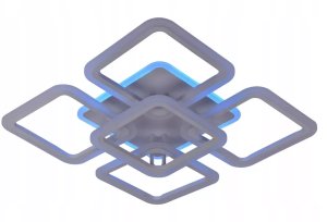 Żyrandol LED RGB Kwadrat Plafon Lampa Sufitowa Kwadratowa Biała 7