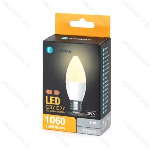 2 x Żarówka świeczka mleczna LED C37 E27 11W=75W 1060lm Ciepła 3