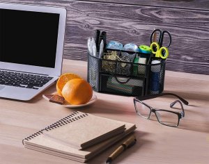 Przybornik organizer na biurko 8 komór szufladka szafka półki biurowy metal 11