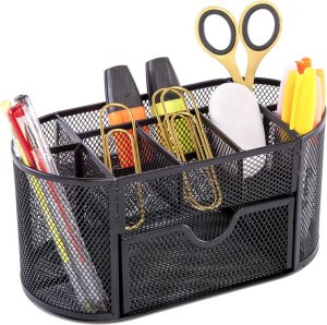 Przybornik organizer na biurko 8 komór szufladka szafka półki biurowy metal 3