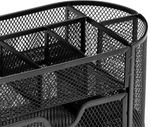 Przybornik organizer na biurko 8 komór szufladka szafka półki biurowy metal 4