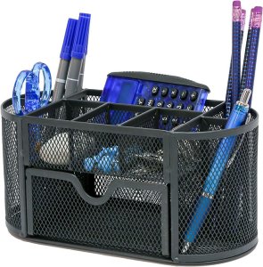 Przybornik organizer na biurko 8 komór szufladka szafka półki biurowy metal 6