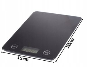 Waga kuchenna elektroniczna lcd 5kg szkło płaska dokładna 15