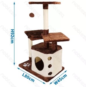 Drapak dla kota 60x40x92cm wieża domek legowisko 2 poziomy do zabawy 3