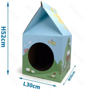 Nobleza Kartonowy drapak w formie domku do zabawy drapania i spania 30x30x52cm 3