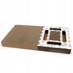 Drapak dla kota tekturowy leżący z kocimiętką i piłeczką 45*24*4cm 1