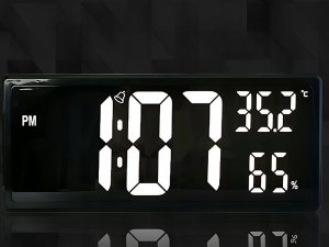Zegar budzik elektroniczny cyfrowy led stojący wiszący temperatura wilgoć 2