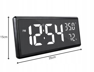 Zegar budzik elektroniczny cyfrowy led stojący wiszący temperatura wilgoć 5