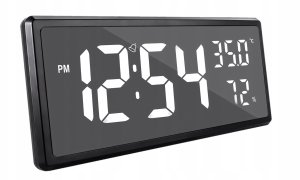 Zegar budzik elektroniczny cyfrowy led stojący wiszący temperatura wilgoć 9