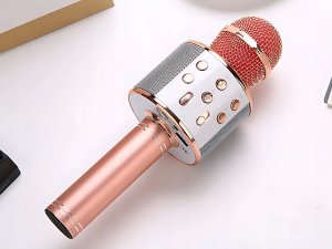 Mikrofon Verk Mikrofon bezprzewodowy bluetooth głośnik karaoke okrągły z etui różne tryby 2