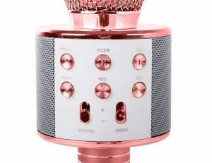 Mikrofon Verk Mikrofon bezprzewodowy bluetooth głośnik karaoke okrągły z etui różne tryby 5