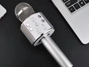 Mikrofon Verk Mikrofon bezprzewodowy bluetooth głośnik karaoke okrągły z etui różne tryby 2