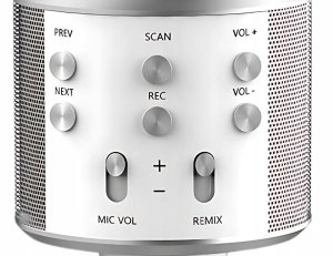 Mikrofon Verk Mikrofon bezprzewodowy bluetooth głośnik karaoke okrągły z etui różne tryby 5