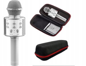 Mikrofon Verk Mikrofon bezprzewodowy bluetooth głośnik karaoke okrągły z etui różne tryby 8