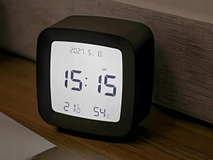 Verk Zegar budzik z datą i temperaturą z funkcją drzemki lcd wilgoć w powietrzu 2