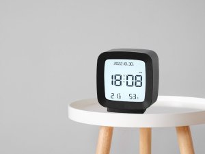 Verk Zegar budzik z datą i temperaturą z funkcją drzemki lcd wilgoć w powietrzu 4