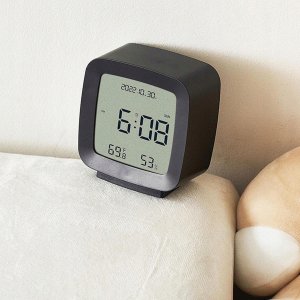 Verk Zegar budzik z datą i temperaturą z funkcją drzemki lcd wilgoć w powietrzu 9