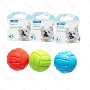 Mini piłka siatkowa 6cm dla psa zabawka gryzak dla psa z dźwiękiem 7