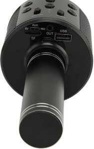 Mikrofon bezprzewodowy bluetooth głośnik karaoke okrągły z etui różne tryby 3