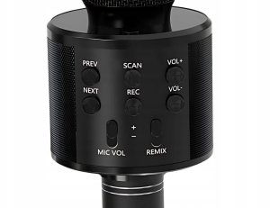 Mikrofon bezprzewodowy bluetooth głośnik karaoke okrągły z etui różne tryby 5