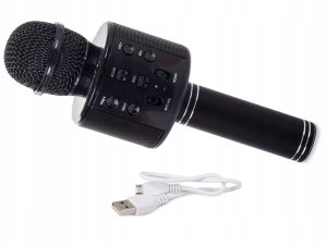 Mikrofon bezprzewodowy bluetooth głośnik karaoke okrągły z etui różne tryby 8