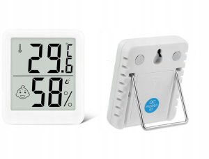 Cyfrowy termometr mini stacja pogody higrometr pokojowy na baterię magnes 4