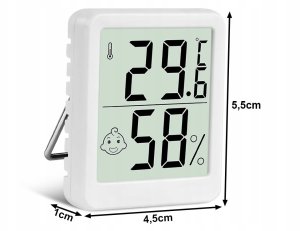 Cyfrowy termometr mini stacja pogody higrometr pokojowy na baterię magnes 5