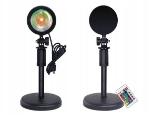Projektor lampa lampka zachód wschód imitacja słońca led rgb usb + pilot 5