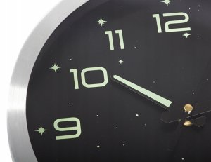 Zegar ścienny fluorescencyjny duży cichy świecące cyfry gwiazdki 25cm 4