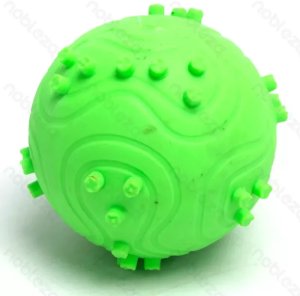 Mała piłka 6cm z wypustkami zabawka gryzak dla psa z piszczkiem 3