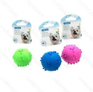 Mała piłka 6cm z wypustkami zabawka gryzak dla psa z piszczkiem 5