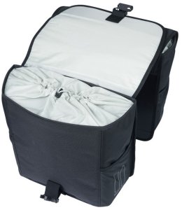 Sakwa miejska podwójna BASIL GO DOUBLE BAG 32L, Universal Bridge System, solid black (NEW 2025) 3