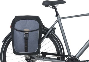 Sakwa miejska podwójna BASIL MILES TARPAULIN DOUBLE PANNIER BAG MIK 34L, MIK System (ready to go), 100% wodoodporna black slate (NEW 2025) 2