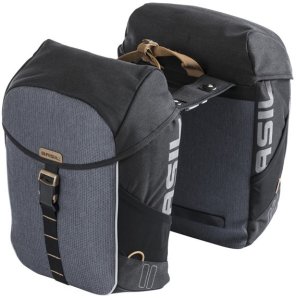 Sakwa miejska podwójna BASIL MILES TARPAULIN DOUBLE PANNIER BAG MIK 34L, MIK System (ready to go), 100% wodoodporna black slate (NEW 2025) 3